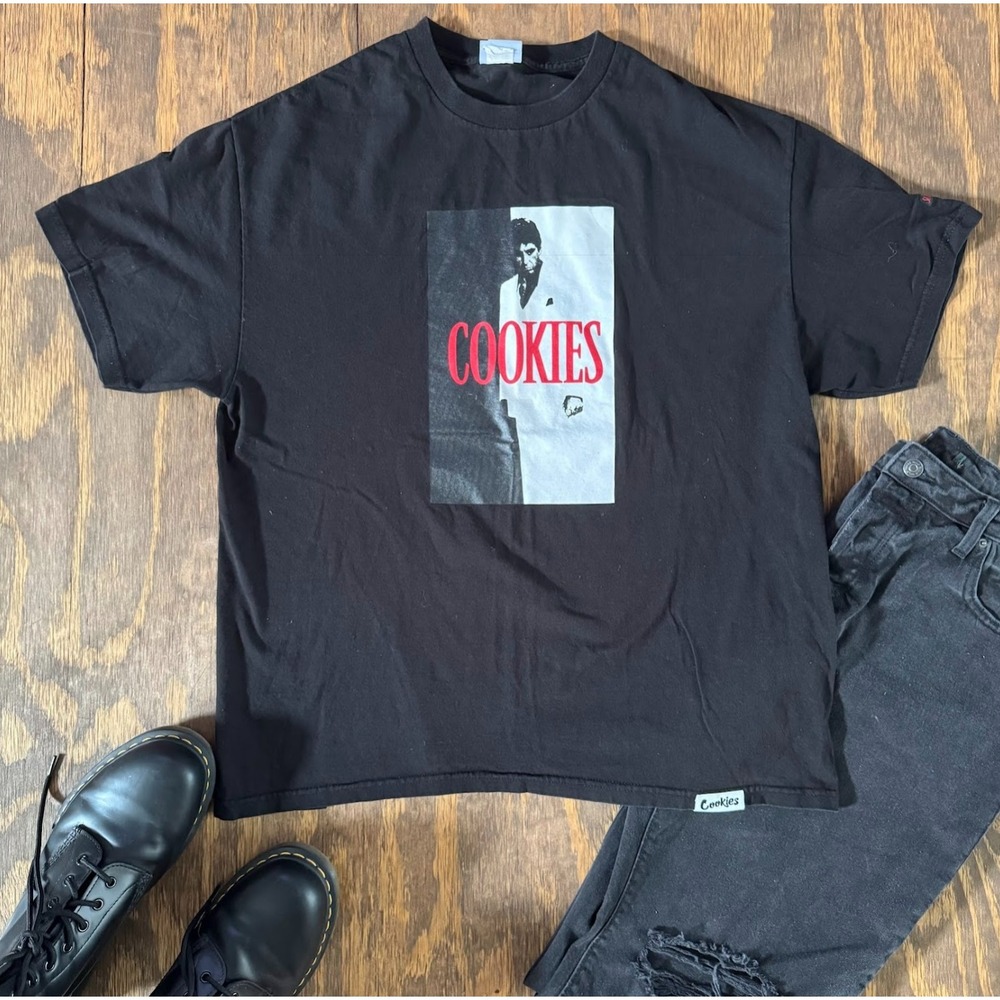 Cookies x Scarface Tony Montana Graphic Shirt XL Black Movie Streetwear Tee